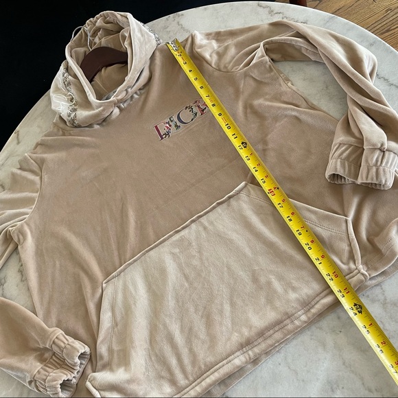 Authentic Christian Dior Velvet Vintage Sweatshirt Hoodie with Crystals - Picture 12 of 13